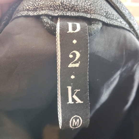 D2K Black Shimmery Leather Jacket Size M - Picture 4 of 7
